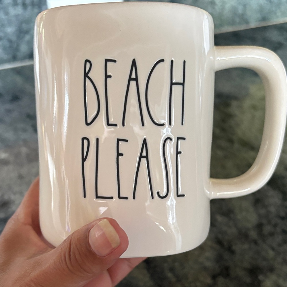 Rae Dunn Cream Coffee Mug - Beach Please